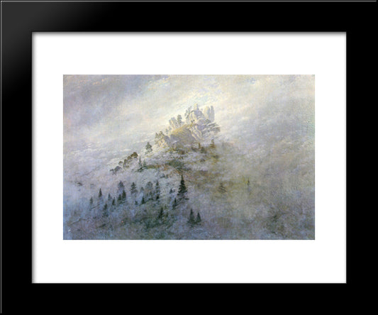 Morning Mist In The Mountains 20x24 Black Modern Wood Framed Art Print Poster by Friedrich, Caspar David