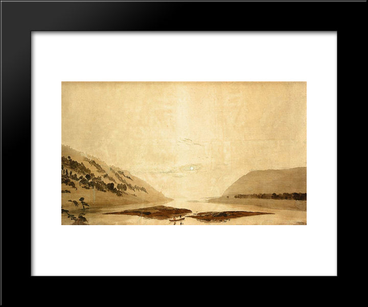 Mountainous River Landscape 20x24 Black Modern Wood Framed Art Print Poster by Friedrich, Caspar David