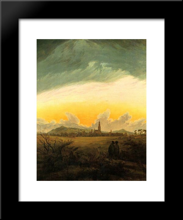 Neubrandenburg 20x24 Black Modern Wood Framed Art Print Poster by Friedrich, Caspar David