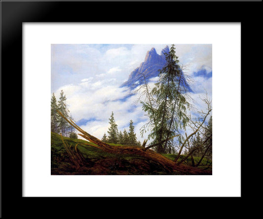 Peaks With Clouds 20x24 Black Modern Wood Framed Art Print Poster by Friedrich, Caspar David