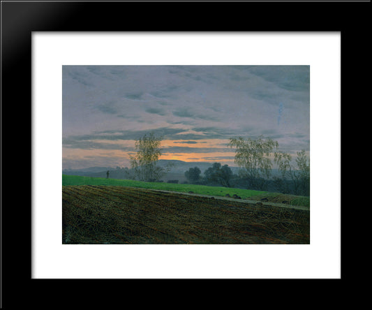 Plowed Field 20x24 Black Modern Wood Framed Art Print Poster by Friedrich, Caspar David