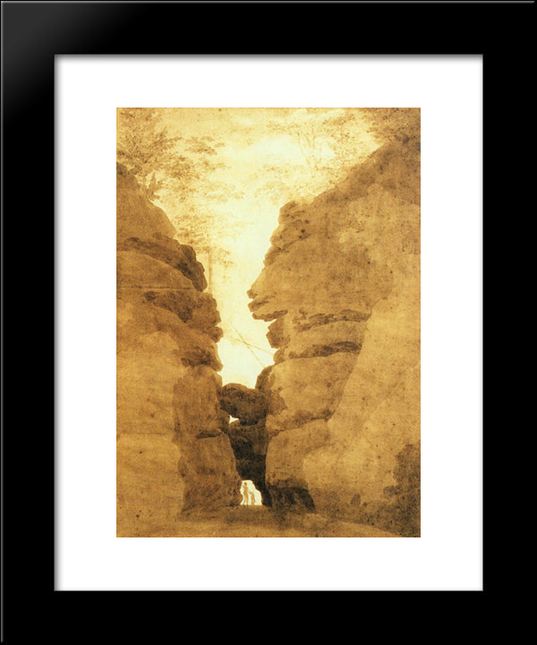 Rock Arch In The Uttewalder Grund 20x24 Black Modern Wood Framed Art Print Poster by Friedrich, Caspar David