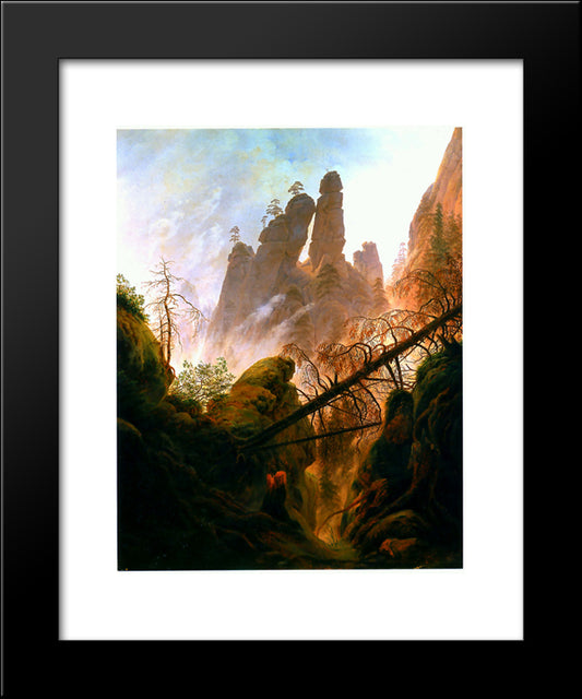 Rocky Ravine 20x24 Black Modern Wood Framed Art Print Poster by Friedrich, Caspar David