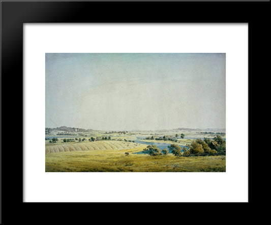 Rogen Landscape In Putbus 20x24 Black Modern Wood Framed Art Print Poster by Friedrich, Caspar David