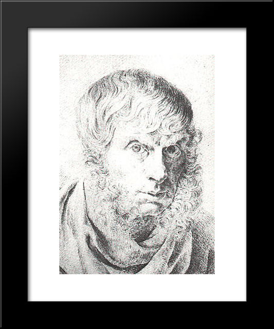 Self Portrait 20x24 Black Modern Wood Framed Art Print Poster by Friedrich, Caspar David