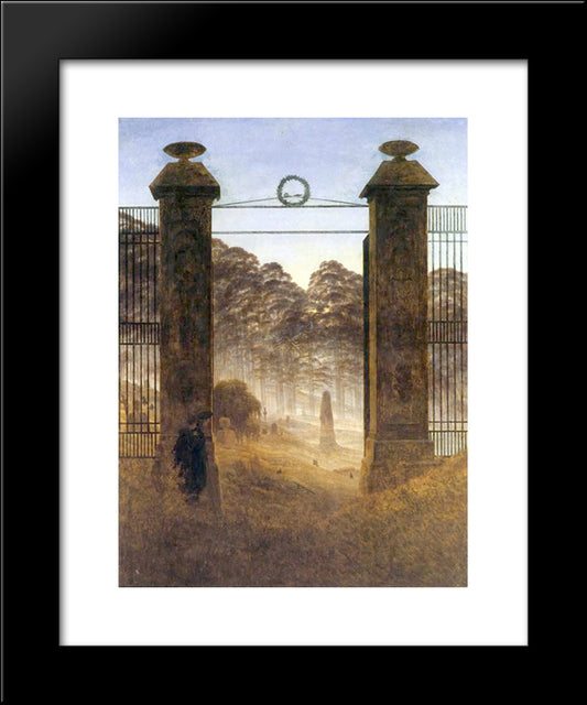 The Cemetery Entrance 20x24 Black Modern Wood Framed Art Print Poster by Friedrich, Caspar David