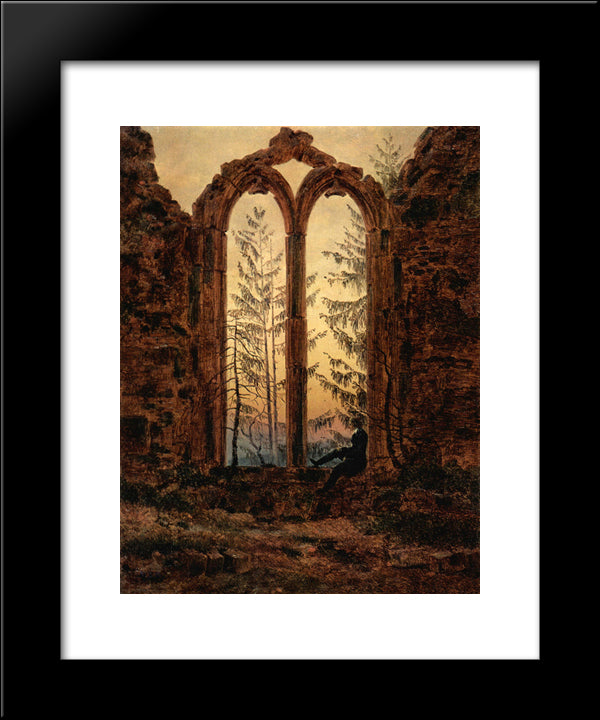 The Dreamer 20x24 Black Modern Wood Framed Art Print Poster by Friedrich, Caspar David