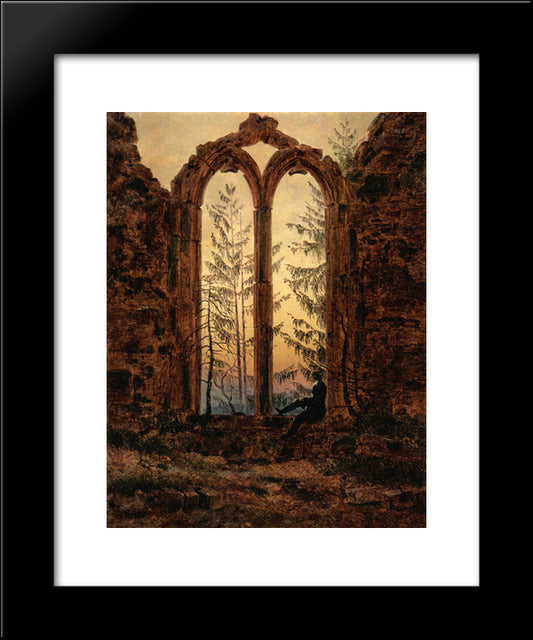 The Dreamer 20x24 Black Modern Wood Framed Art Print Poster by Friedrich, Caspar David