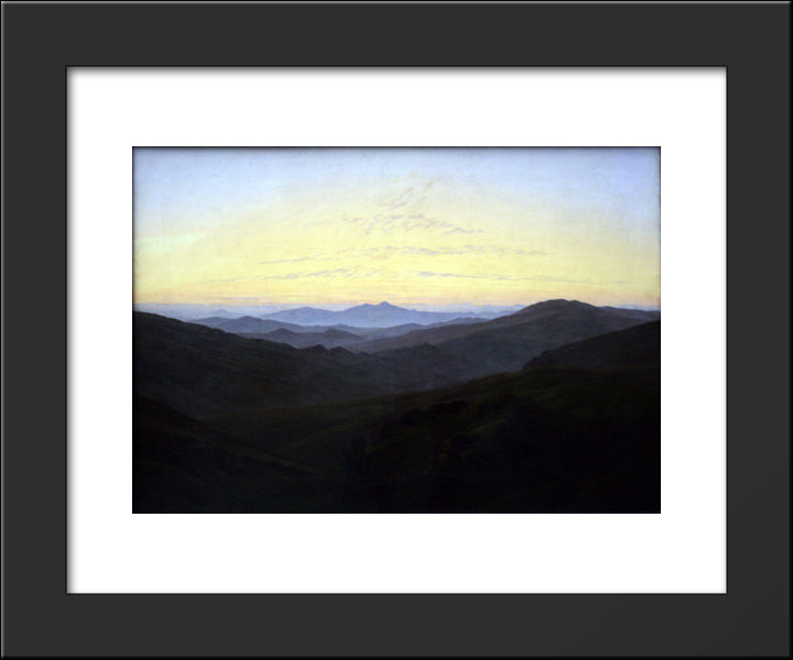 The Riesengbirge 20x24 Black Modern Wood Framed Art Print Poster by Friedrich, Caspar David