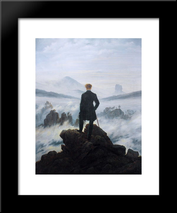 The Wanderer Above The Sea Of Fog 20x24 Black Modern Wood Framed Art Print Poster by Friedrich, Caspar David