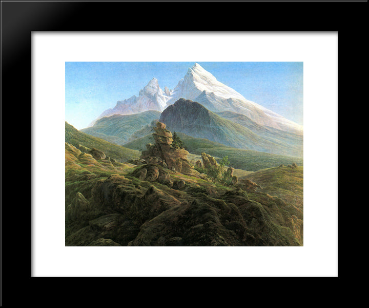 The Watzmann 20x24 Black Modern Wood Framed Art Print Poster by Friedrich, Caspar David