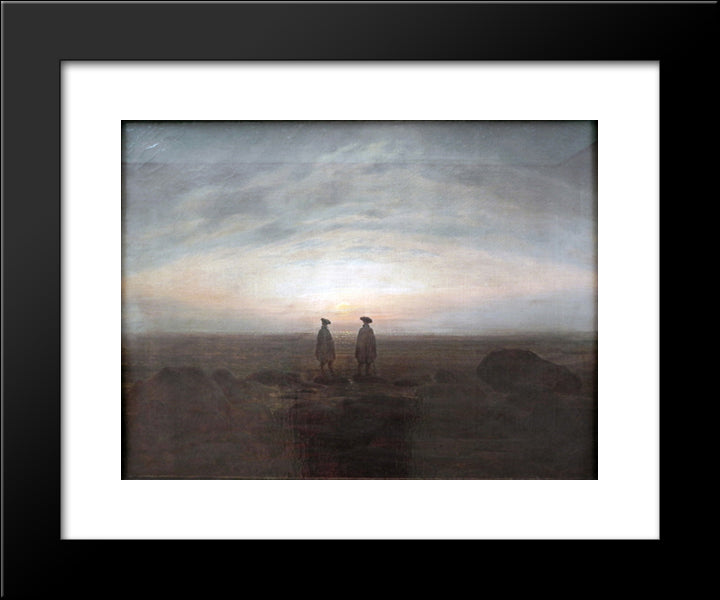 Two Men By The Sea 20x24 Black Modern Wood Framed Art Print Poster by Friedrich, Caspar David