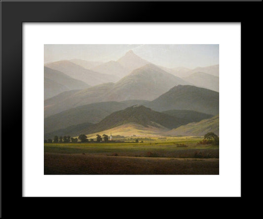 View From The Small Warmbrunn Sturmhaube 20x24 Black Modern Wood Framed Art Print Poster by Friedrich, Caspar David