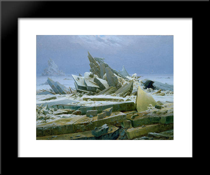 Das Eismeer 20x24 Black Modern Wood Framed Art Print Poster by Friedrich, Caspar David