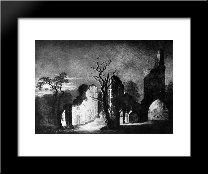 West Facade Of The Ruins Of Eldena 20x24 Black Modern Wood Framed Art Print Poster by Friedrich, Caspar David