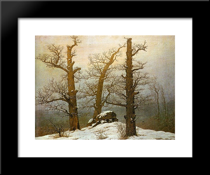 Winter Light 20x24 Black Modern Wood Framed Art Print Poster by Friedrich, Caspar David