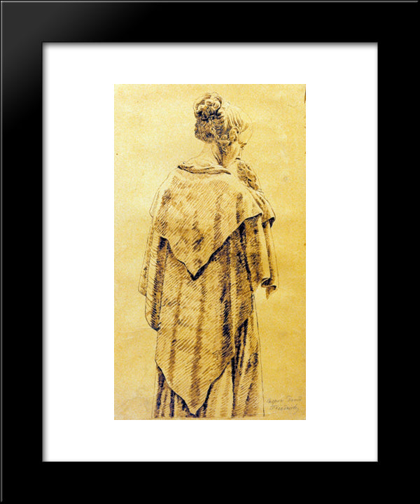 Woman In The Cloack 20x24 Black Modern Wood Framed Art Print Poster by Friedrich, Caspar David