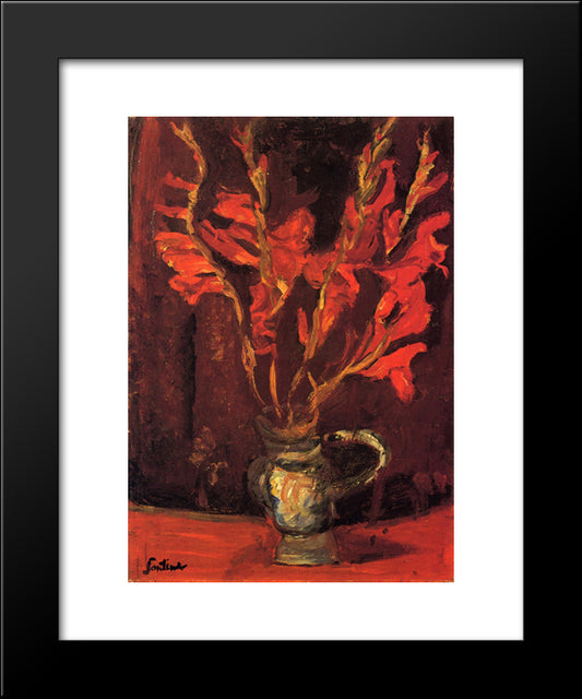 Gladioli 20x24 Black Modern Wood Framed Art Print Poster by Soutine, Chaim