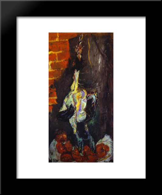 Hen And Tomatoes 20x24 Black Modern Wood Framed Art Print Poster by Soutine, Chaim