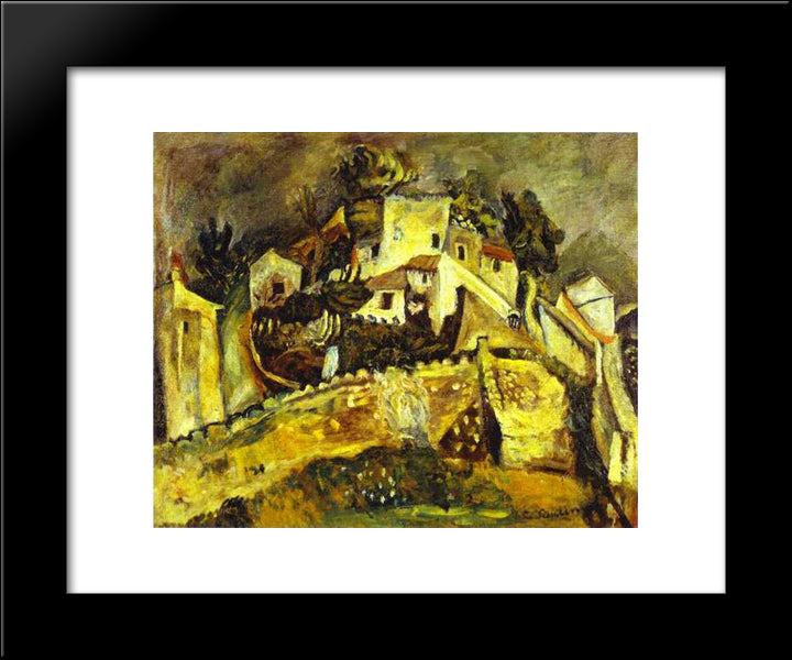 Landscape At Cagnes 20x24 Black Modern Wood Framed Art Print Poster by Soutine, Chaim