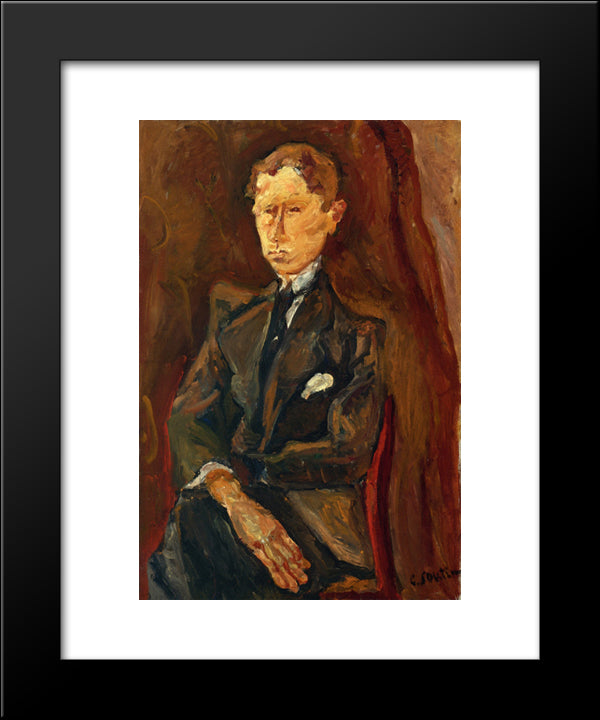 Le Rouquin 20x24 Black Modern Wood Framed Art Print Poster by Soutine, Chaim