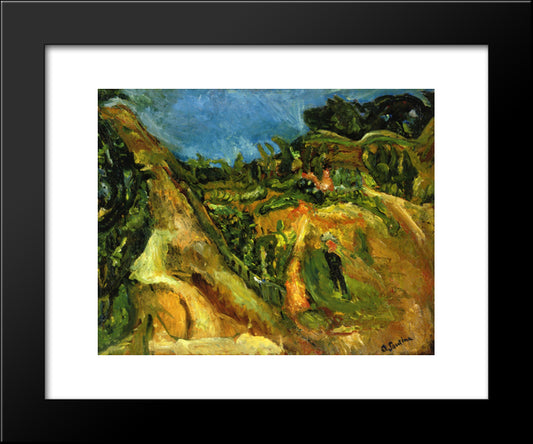 Midday Landscape 20x24 Black Modern Wood Framed Art Print Poster by Soutine, Chaim