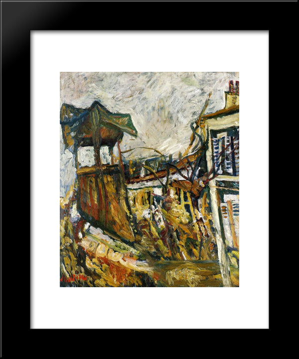 Parisian Suburb 20x24 Black Modern Wood Framed Art Print Poster by Soutine, Chaim