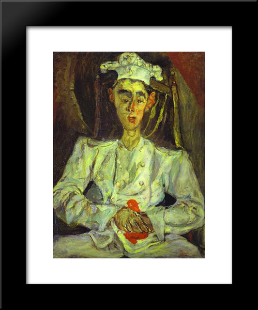 Pastry Cook With Red Handkerchief 20x24 Black Modern Wood Framed Art Print Poster by Soutine, Chaim