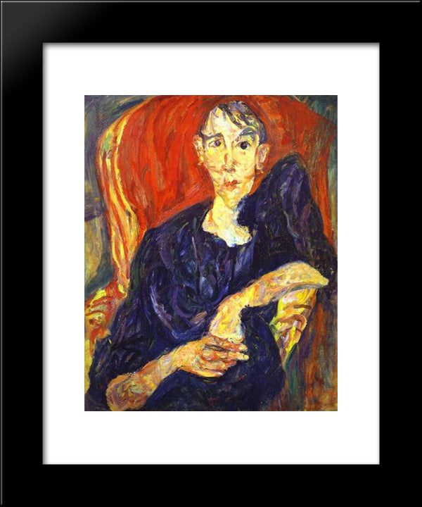 Polish Woman 20x24 Black Modern Wood Framed Art Print Poster by Soutine, Chaim