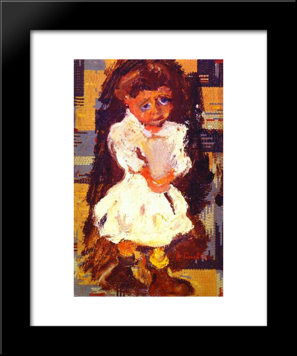 Portrait Of A Child 20x24 Black Modern Wood Framed Art Print Poster by Soutine, Chaim