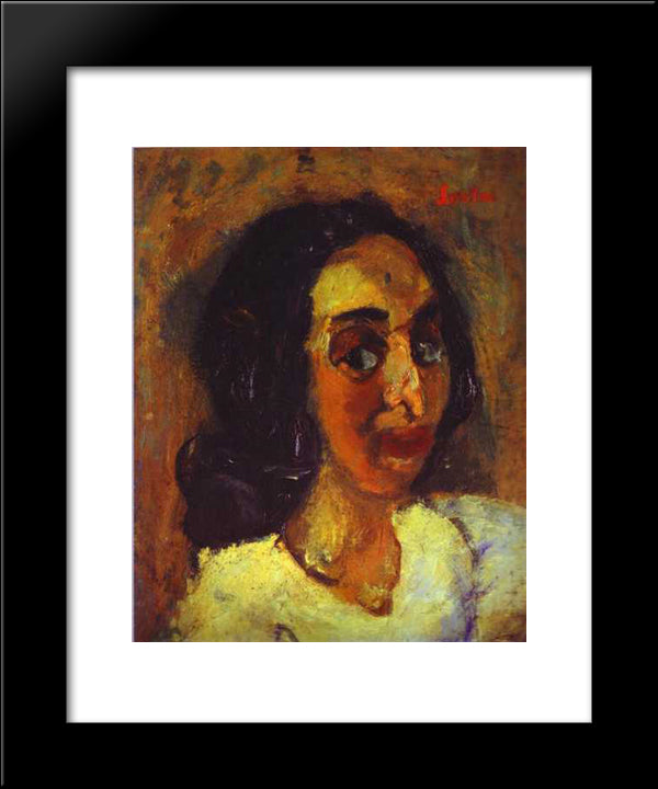 Portrait Of A Woman 20x24 Black Modern Wood Framed Art Print Poster by Soutine, Chaim