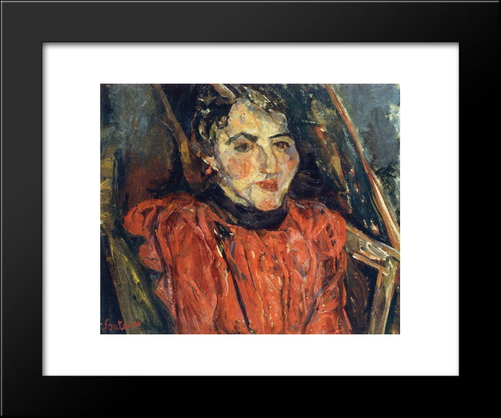 Portrait Of Madame X (Also Known As Pink Portrait) 20x24 Black Modern Wood Framed Art Print Poster by Soutine, Chaim