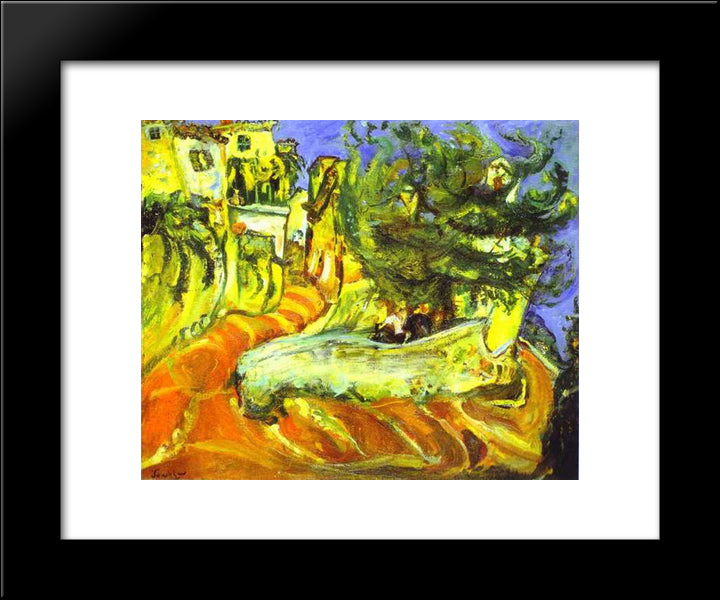 Street Of Cagnes-Sur-Ner 20x24 Black Modern Wood Framed Art Print Poster by Soutine, Chaim