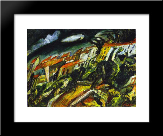 View Of Ceret 20x24 Black Modern Wood Framed Art Print Poster by Soutine, Chaim