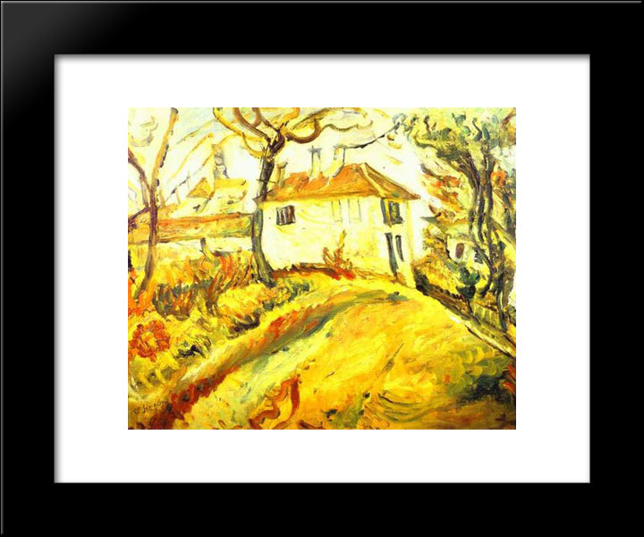 White House On A Hill 20x24 Black Modern Wood Framed Art Print Poster by Soutine, Chaim