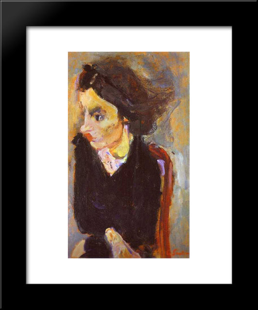 Woman In Profile (Portrait Of Madame Tennent) 20x24 Black Modern Wood Framed Art Print Poster by Soutine, Chaim