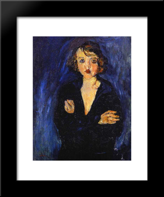 Woman With Arms Folded 20x24 Black Modern Wood Framed Art Print Poster by Soutine, Chaim