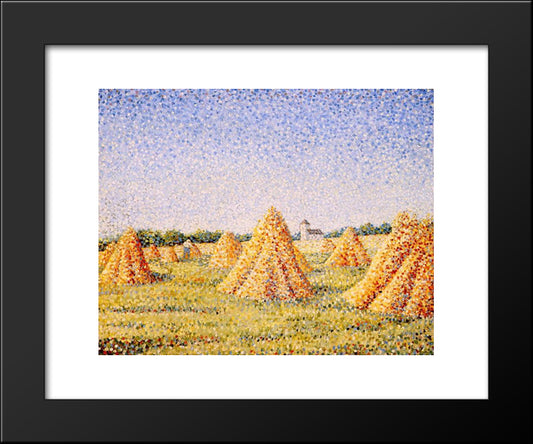 The Harvest 20x24 Black Modern Wood Framed Art Print Poster by Angrand, Charles