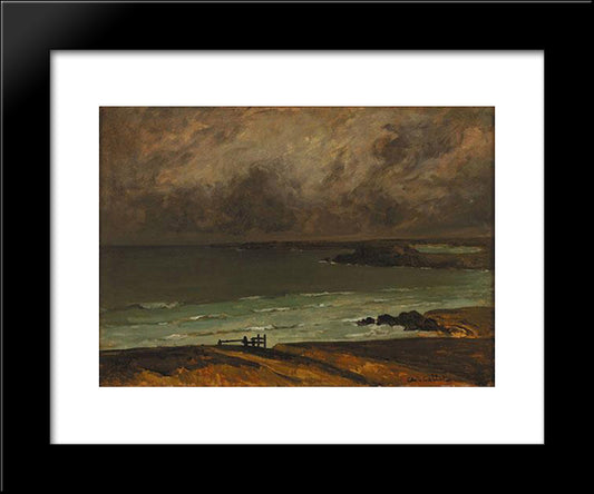 Marine Breton 20x24 Black Modern Wood Framed Art Print Poster by Cottet, Charles