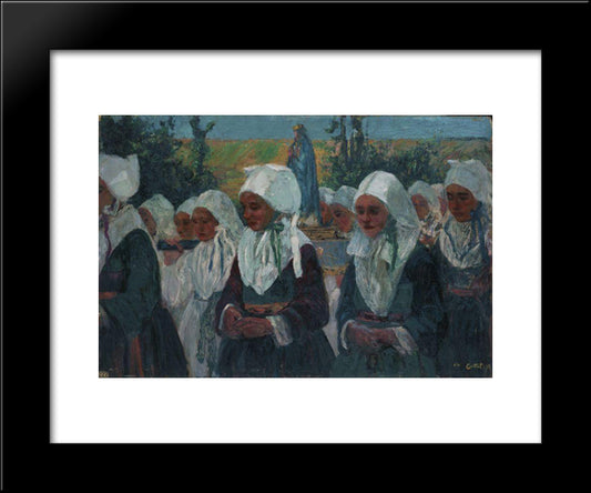 Procession 20x24 Black Modern Wood Framed Art Print Poster by Cottet, Charles