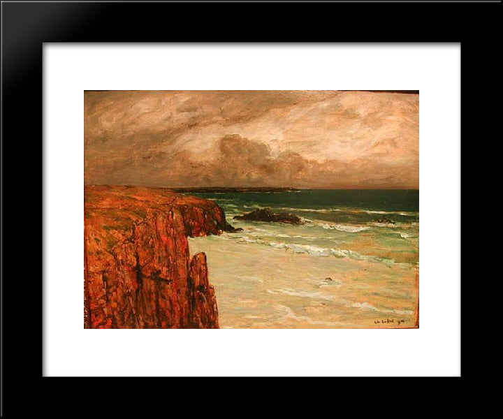 Sea Landscape In Brittany 20x24 Black Modern Wood Framed Art Print Poster by Cottet, Charles