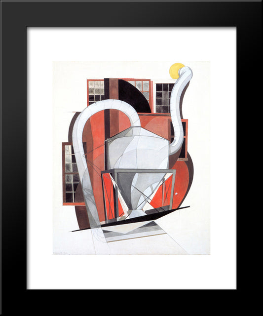 Machinery 20x24 Black Modern Wood Framed Art Print Poster by Demuth, Charles