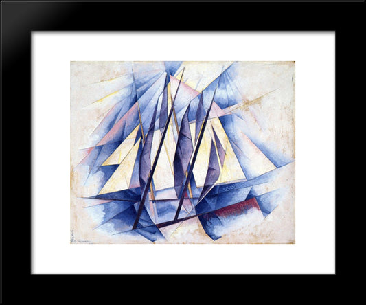 Sail In Two Movements 20x24 Black Modern Wood Framed Art Print Poster by Demuth, Charles