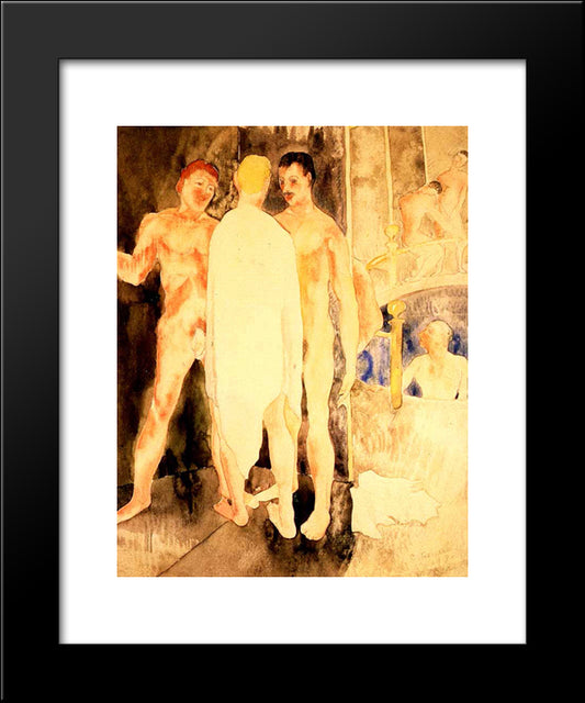 Turkish Bath With Self Portrait 20x24 Black Modern Wood Framed Art Print Poster by Demuth, Charles