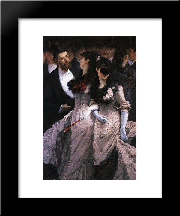 At The Masquerade (Detail) 20x24 Black Modern Wood Framed Art Print Poster by Hermans, Charles
