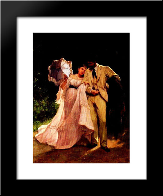 Honeymoon 20x24 Black Modern Wood Framed Art Print Poster by Hermans, Charles