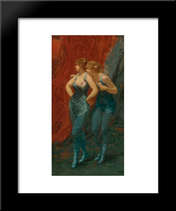 Two Dancers 20x24 Black Modern Wood Framed Art Print Poster by Hermans, Charles