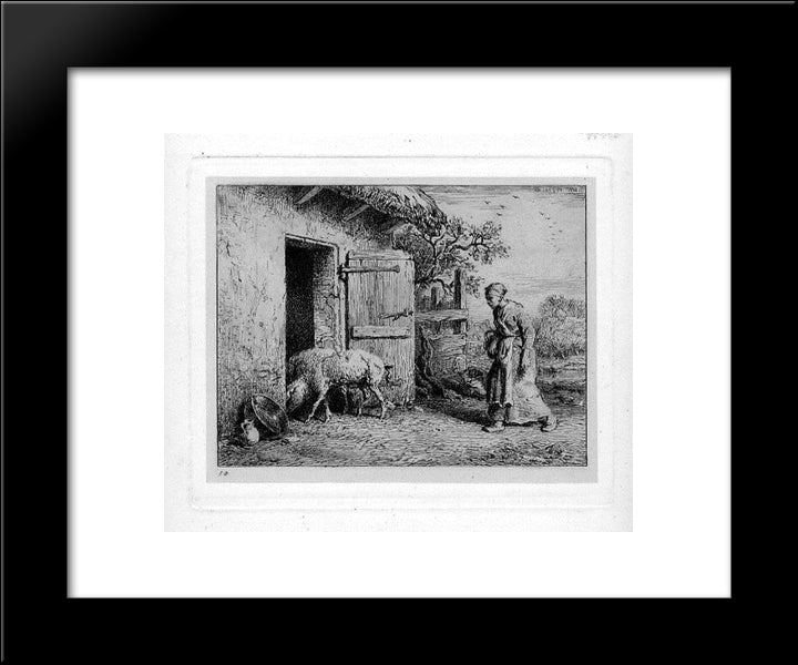 Untitled 20x24 Black Modern Wood Framed Art Print Poster by Jacque, Charles