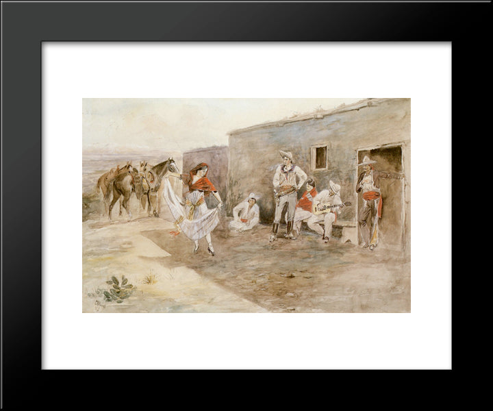 Casa Alegre 20x24 Black Modern Wood Framed Art Print Poster by Russell, Charles M.