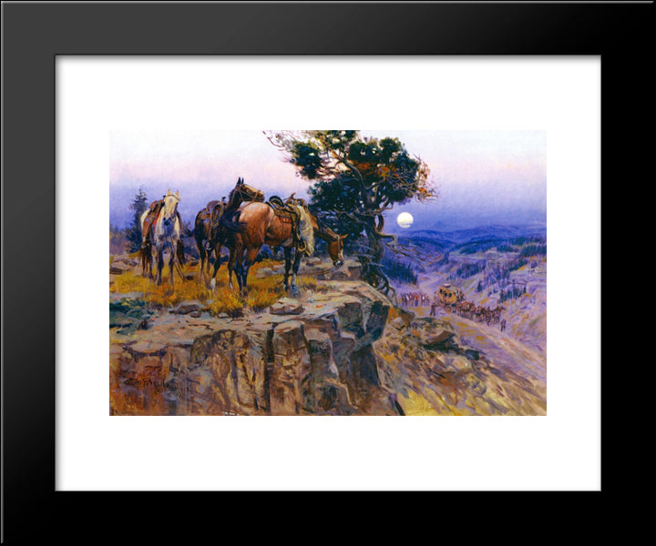 Innocent Allies 20x24 Black Modern Wood Framed Art Print Poster by Russell, Charles M.